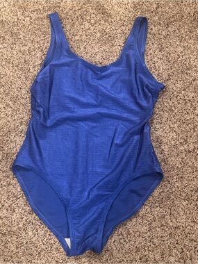 Islander Electric Blue Ribbed One-Piece Swimsuit